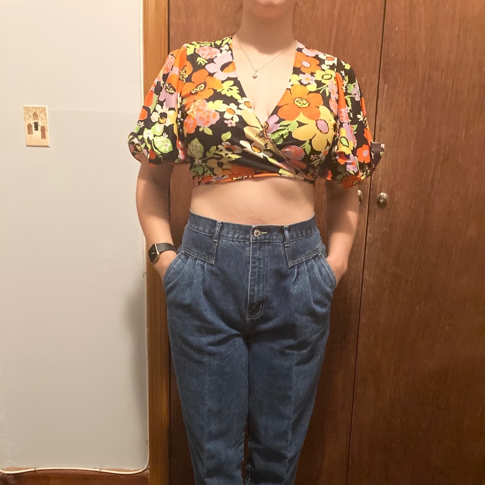 Circa 1960’s floral wrap top